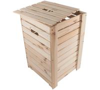 WooDeeDoo Wooden Laundry Bin Basket with Removable Lid - 35 x 35 x 55 cm - 53L Plain Pine Storage Box Organiser for Bathroom Utility Clothing Toys DIY Decoration Flat-Packed with Simple Assembly