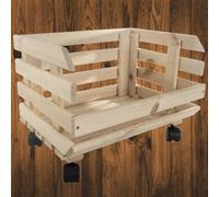 Woodeedoo Wooden Multi-Purpose Unpainted Storage Crate With Wheels Solid Pine Mobile Storage Box For Home Office 39.5X29.5X29.5Cm