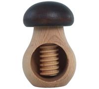 WooDeeDoo Wooden Nut Cracker Mushroom Design Dark Brown Cap - Beech Wood Screw Press Manual Nutcracker for Walnuts Hazelnuts - Rustic Kitchen Gadget Traditional Gift Idea 10 x 7 x 7 cm