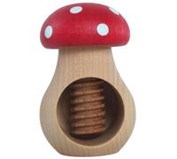 Woodeedoo Wooden Nut Cracker Mushroom Toadstool Red Cap White Spots Beech Wood Screw Press Walnut Hazelnut Cracking Tool