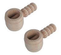 Woodeedoo Wooden Nut Cracker Pack Of 2 Beech Wood Screw Press Barrel Style Manual Walnut Hazelnut Pecan Cracking Tools 13X6X6 Cm