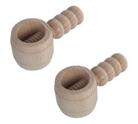 Woodeedoo Wooden Nut Cracker - Pack of 2 - Beech Wood Screw Press Barrel Style Manual Walnut Hazelnut Pecan Cracking Tools 13 x 6 x 6 cm - Traditional Eco Friendly Kitchen Gadgets
