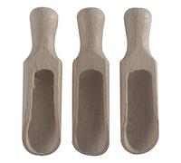 WooDeeDoo Wooden Scoop | 3 Pcs Small 7 cm | Natural Beechwood | Bath Salt Flour Herbs Spices Sugar Soil Sand Coffee Baby Milk Laundry Detergent Washing Powder | Kitchen Cooking Tool Utensils
