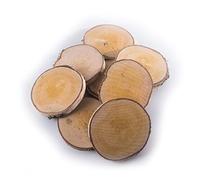WooDeeDoo Wooden Slices Log Tree Bark Ø 9-10 cm | Pack of 10 | Unfinished Round Blank Pieces Art & Crafts Discs Circles DIY Decoration