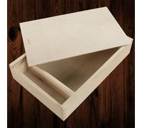 Woodeedoo Wooden Storage Box With Sliding Lid Compartments For 7X5 Or 18X13Cm Prints Usb Jewellery Cards Storage 32 X 21 X 6 Cm