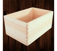 Woodeedoo Wooden Storage Crate Unfinished Pine Rounded Corner Organiser For Toys Crafts Home Storage 30 X 20 X 13 Cm