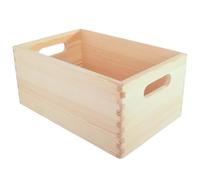 WooDeeDoo Wooden Storage Crate with Cut Out Handles - 30 × 20 × 13 cm