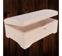 Woodeedoo Wooden Treasure Chest Box With Hinged Lid And Key Lock For Secure Vault Storage Memories Gifts Keepsakes 30X20X13Cm