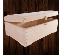 Woodeedoo Wooden Treasure Chest Keepsake Box With Hinged Lid & Clasp For Gifts Storage Craft Projects Remembrances 30X20X13Cm