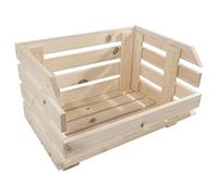 WooDeeDoo Wooden Vegetable Crate Storage Box | Multi-purpose Unpainted Food Storage Rack | Display Shelf Unit | Fruit Basket Kitchen Stand | Utility Stackable Potatoes Onions Container