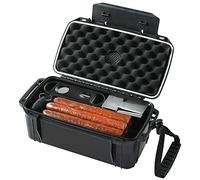 WoodElric Travel Cigar Humidors with Spanish Cedar & Accessories, Holds 15 Cigars - Cigar Travel Case, Waterproof, Crushproof, Airtight, Portable
