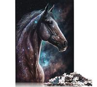 Wooden 1000 Piece Puzzle for Adults, Galaxy Space Animal Horse Jigsaw Puzzles Puzzle Gifts, Puzzles for Family Game 1000pcs (75x50cm)
