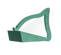 Wooden 15 String Lyre Harp Instrument with Tuning Wrench and English Course for Kids Beginners, 22.6Inch Tall, 4lbs Weight, Best Gift for Music Lovers (Color : Green)
