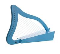 Wooden 15 String Lyre Harp Instrument with Tuning Wrench and English Course for Kids Beginners, 22.6Inch Tall, 4lbs Weight, Best Gift for Music Lovers (Color : Blue)