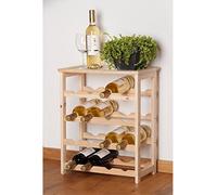 Wooden 16 Bottle Wine Rack Holder Stackable Storage Display Glass Shelf Cabinet