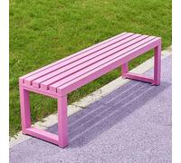 Wooden 2 Person Outdoor Garden Bench Backless Park Bench for Patio Porch or Backyard Armless Metal Bench Pink 150cm/59in