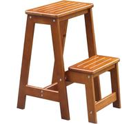 Wooden 2 Tier Ladder Chair Lightweight Folding Foot Stool Sturdy Kitchen Loft Portable Camping Step Stool Foldable Stepladder Home nizers Stools(Color:D)