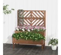 Wooden 2-Tier Raised Garden Bed w/ Trellis Elevated Planter Box Container