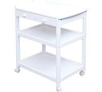 Wooden 2-Tier Shelf Trolley - Mobile Household Kitchen Cart with Drawers for Home and Hotel Use