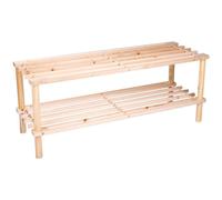 Wooden 2 Tier Shoe Rack Storage Unit 30x74x26cm