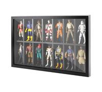 Wooden 3.75 inch Figure Collectors Showcase, Display Frame Case for Action Figures Collectibles, Compatible with Star was/ Gi Jeo Classified Series, 14.8" L * 1.65" W * 9.4"
