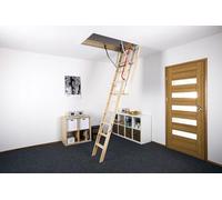 Wooden 3 Section Timber Folding Loft Ladder Attic Stairs. Frame Size W60cm x L120cm Height up to 280cm & Insulated Hatch - Free Next Day UK Delivery