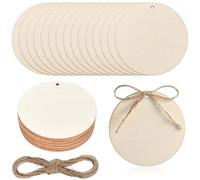 Wooden 30 PCS Sign, 10 cm Unfinished Wood Circles, Coasters, Plaques Blank, Plywood Rounds, for DIY Arts, Painting, Home Decor