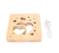 Wooden 3D LED Light Secure Energy Saving, 360 Degree Illumination Mini Lamp for Bedroom Office