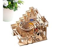 Wooden 3D Puzzles for Adults | DIY Brain Teaser with Ball Circuit - Wooden Construction Kit with Mechanical Gears, Anti-Stress Construction Activity for Teens Men Fe
