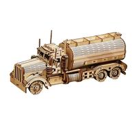 Wooden 3D Tanker Puzzle - Small Assembly Model Kit, Educational Learning Craft Toy | STEM Building Hobby Figurine Set for Kids Children Creativity Focus Logic Skills Hands On Fun Gift