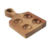 Wooden 4 Compartment Egg Holder with Handle for Kitchen Use Japanese Design Stores Eggs Safely Made from Acacia Wood
