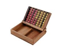 Wooden 4 in-Row (Travel Set) | Wood Connect Line Traditional Family Board | Strategy | Classic Table Premium Handmade Unique Gift & Table Accent (Pink & Yellow)