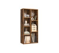 Wooden 5-Grid Bookcase, Rustic Brown / 7 Compartments
