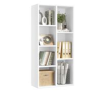 Wooden 5-Grid Bookcase, White / 7 Compartments
