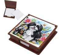 Wooden 5D Kit Note Box Dog DIY Diamond Art Notepad Box (A) (W001)
