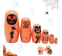 Wooden 6-piece Halloween Russian Doll,Russian Nesting Dolls for Kids,Halloween Decoration for Children, Family, Birthday Party-1set