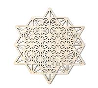 Wooden 64 Side Tetrahedron Wall Decor, 28CM Crystal Grid Board Wooden, Hanging Sacred Geometry Wood Wall Art Spiritual Home Decor For Yoga/Meditation, Decoration For Home Bedroom Living Room