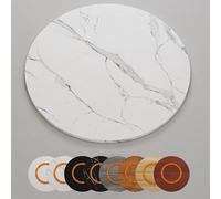 Wooden 70cm Rotating Serving Tray Round Dining Table Turntable Marble h Home Kitchen 28in Round Tabletop for Parties and Gatherings