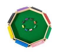 Wooden 8 Sided Color Flipping Board and 16 Unique Dices Set for Visual Stimulation and Interactive Game Fun Learning Entertainment Set