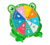 Wooden 99 Multiplication Table Turntable Toy, Frog Shaped Math Learning Tool for Kids, 22.4cmx14.9cmx24.5cm (8.8x5.9x9.7 inch)