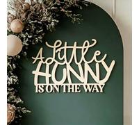 Wooden A Little Hunny is on the Way Sign for Backdrop-Bee Theme Baby Shower Wall Sign for Pregnant Announcement Gender Reveal Party Decorations