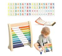 Wooden Abacus - 20x8x24 cm Multi-Color Bead Counting Toy, 10-Row Kids Learning Abacus, Educational Math Game, Hands-On Early Math Skills Development Set | For Children Ages 3 To 5 Home Class
