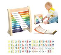 Wooden Abacus - Classic Math Toy - Preschool Math Learning Toy, 10-Row Wooden Frame Abacus with Beads for Boys Girls 3-5