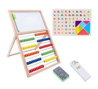 Wooden Abacus Counting Toy Double Sided Whiteboard Blackboard Abacus Educational Toy for Preschool Kindergarten Children ' s Calculation Tool