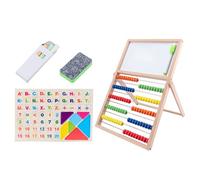 Wooden Abacus Counting Toy Double Sided Whiteboard Blackboard Abacus Educational Toy for Preschool Kindergarten Children ' s Calculation Tool