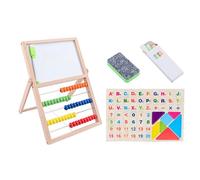 Wooden Abacus Counting Toy Double Sided Whiteboard Blackboard Abacus Educational Toy for Preschool Kindergarten Children ' s Calculation Tool