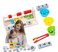 Wooden Abacus for Kids - Logical Thinking Early Learning | Counting Beads Matching Sorting Game,for Boys Girls Children Over 3 Years Old Home Travel Kindergarten Car Rides