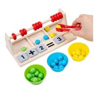 Wooden Abacus for Kids | Logical Thinking Early Learning | Number Counting Color Matching Game | for Boys Girls Preschoolers Over 3 Years Old Home Classroom Travel Car Rides