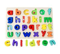 Wooden ABC Letters for Kids Alphabet Learning Toys Wooden Toddler Puzzles Montessori Toys for Girls Boys (Small Letters)