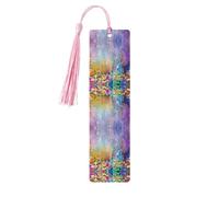 Wooden Abstract Purple Weeping Flower Print Bookmarks with Tassel for Women,Men,Book Lovers,Page Markers for Students Teachers Reading